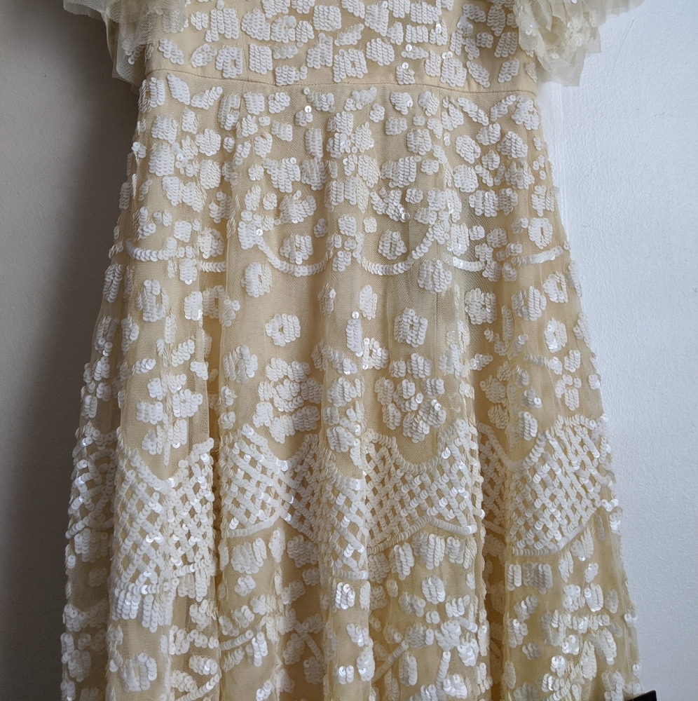 Needle & Thread Cream Mini Dress - Picture 2 of 11